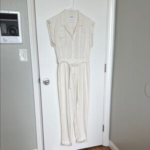Abercrombie & Fitch Cream Painter’s Jumpsuit